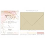 Προσκλητήριο με watercolor και γραμμικά κλαδιά.