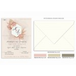 Προσκλητήριο γάμου με floral στοιχεία