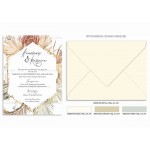 Προσκλητήριο γάμου pampas σε γήινες αποχρώσεις