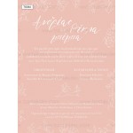 Προσκλητήριο γάμου - βάπτισης γραμμικά λουλούδια