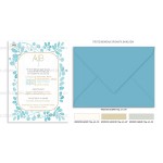 Προσκλητήριο γάμου – βάπτισης με θέμα Sky Blue Leaves