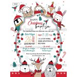 Χριστουγεννιάτικο προσκλητήριο βάπτισης Winter Cute Animals