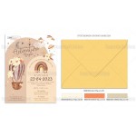 Προσκλητήριο βάπτισης Airballoon and Rainbow