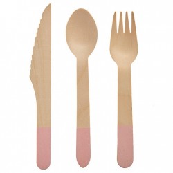 ΞΥΛΙΝΟ ΚΟΥΤΑΛΑΚΙ ΓΛΥΚΟΥ ΡΟΖ Σετ 20τμχ