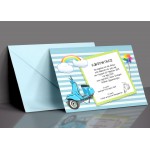 Οικονομικό προσκλητήριο βάπτισης Vintage Vespa Οικονομικό προσκλητήριο βάπτισης Vintage Vespa