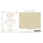 Προσκλητήριο γάμου – βάπτισης με θέμα Floral Golden Rings