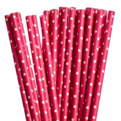 Χάρτινα Καλαμάκια Πουά ΣΕΤ 25τμχ