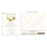 Προσκλητήριο γάμου με θέμα Sunflower