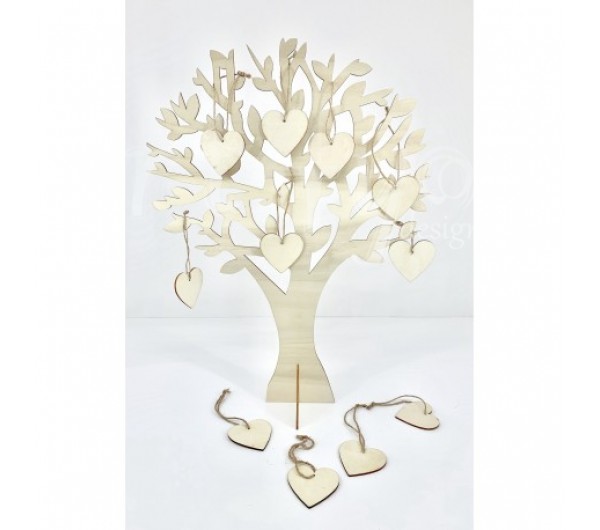 ΞΥΛΙΝΟ ΔΕΝΤΡΟ ΕΥΧΩΝ ΜΕ 50 ΚΑΡΔΙΕΣ