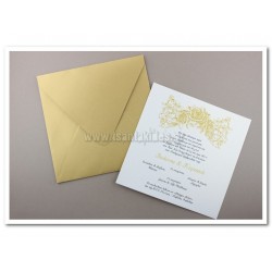 Προσκλητήριο Γάμου με χρυσό μεταλλιζέ φάκελο 