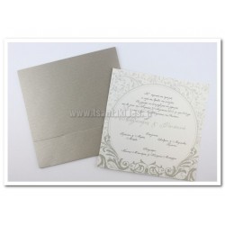 Προσκλητήριο Γάμου σε φάκελο με σατέν υφή