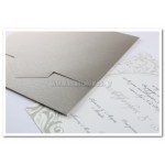 Προσκλητήριο Γάμου σε φάκελο με σατέν υφή