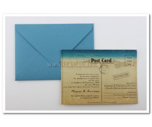 Προσκλητήριο Γάμου Retro Postcard