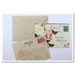 Προσκλητήριο Γάμου Vintage Postcard