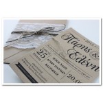 Προσκλητήριο Γάμου Vintage σε οικολογικό χαρτί