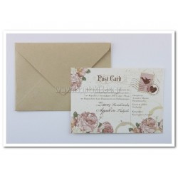 Προσκλητήριο Γάμου Postcard Floral