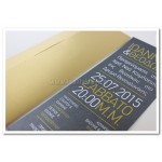 Προσκλητήριο γάμου Χρυσό – Μαύρο Μακρόστενο