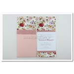 Προσκλητήριο Γάμου Floral  σε ροζ φάκελο