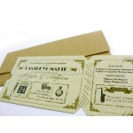 Προσκλητήριο Γάμου Retro εισιτήριο