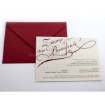 Προσκλητήριο Γάμου με τριαντάφυλλο στο φάκελο