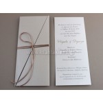 Προσκλητήριο Γάμου μακρόστενο σε φάκελο περλέ διαγώνιο