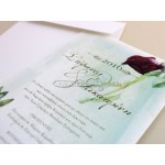 Προσκλητήριο Γάμου τριαντάφυλλο ακουαρέλα