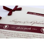 Προσκλητήριο Γάμου Μακρόστενο με 2 φιογκάκια