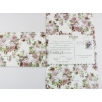 Προσκλητήριο Γάμου Vintage Floral τρίπτυχο