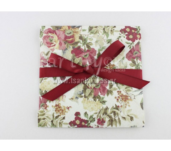 Προσκλητήριο Γάμου Floral δύο όψεις