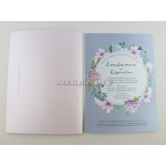 Προσκλητήριο Γάμου Στεφάνι Λουλουδιών με Ροζ Περλέ φάκελο