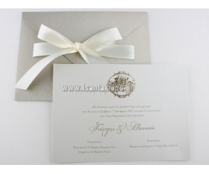 Προσκλητήριο Γάμου με χρυσοτυπία τριαντάφυλλο, 7633