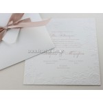 Προσκλητήριο Γάμου Ανάγλυφο με Τριαντάφυλλα