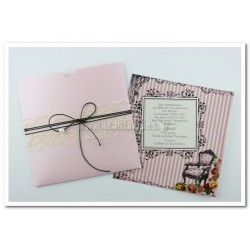 Προσκλητήριο Βάπτισης Vintage ριγέ