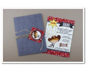 Προσκλητήριο Βάπτισης Cowboy