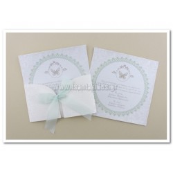 Προσκλητήριο Βάπτισης με ανάγλυφα στο φάκελο