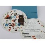 Προσκλητήριο βάπτισης δύο όψεις με θέμα Ζωάκια του Δάσους