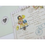 Προσκλητήριο βάπτισης για Δίδυμα Post Card 1614