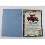 Προσκλητήριο βάπτισης Vintage Αυτοκίνητο