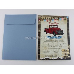 Προσκλητήριο βάπτισης Vintage Αυτοκίνητο