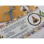 Προσκλητήριο βάπτισης Ινδιάνικη Σκηνή