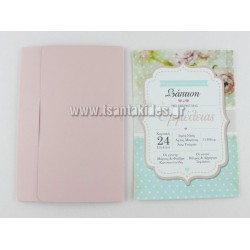 Προσκλητήριο βάπτισης ρομαντικό Floral, 1647