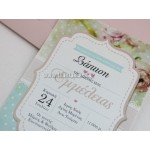 Προσκλητήριο βάπτισης ρομαντικό Floral, 1647