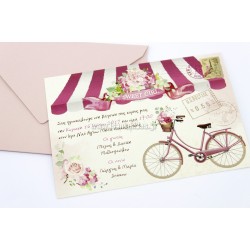 Ποδήλατο προσκλητήριο βάπτισης για κορίτσι