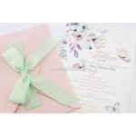 Πεταλούδες Προσκλητήριο βάπτισης για κορίτσι