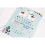 Προσκλητήριο βάπτισης για δίδυμα αγόρι - κορίτσι με θέμα το Lama