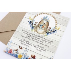 Σκαντζόχοιρος Προσκλητήριο βάπτισης για αγόρι