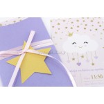 Συννεφάκι και αστέρια Προσκλητήριο βάπτισης για κορίτσι