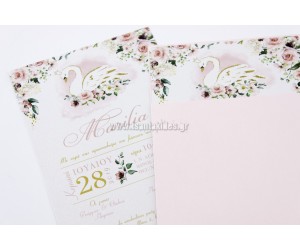 Κύκνος Προσκλητήριο βάπτισης για κορίτσι