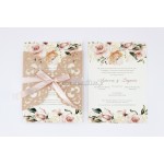 Προσκλητήρια Γάμου Floral - Laser Cut