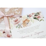 Προσκλητήρια Γάμου Floral - Laser Cut